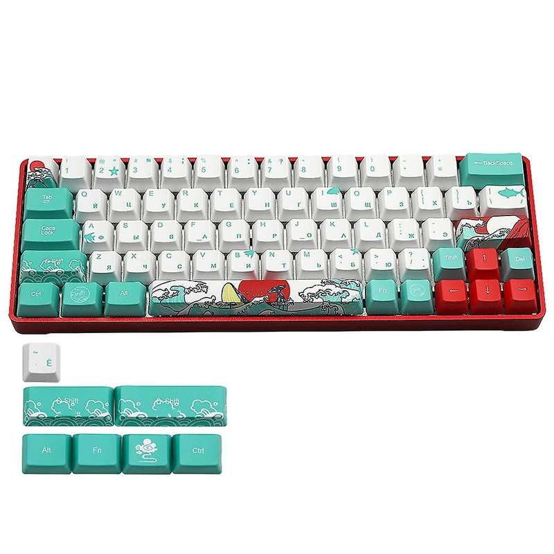 Mechanical Keyboard Coral Sea Keycap Russian Keycap