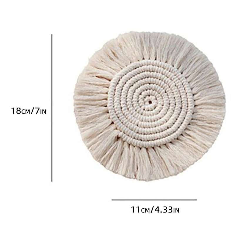 Round Cotton Coasters Placemat Non-slip Handmade Cup Mat for Table