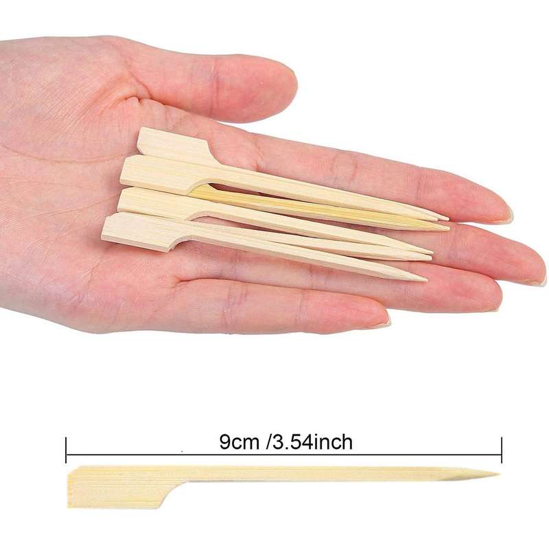 600pcs Bamboo Paddle Skewers Barbecue Bamboo Skewers Sticks 9cm