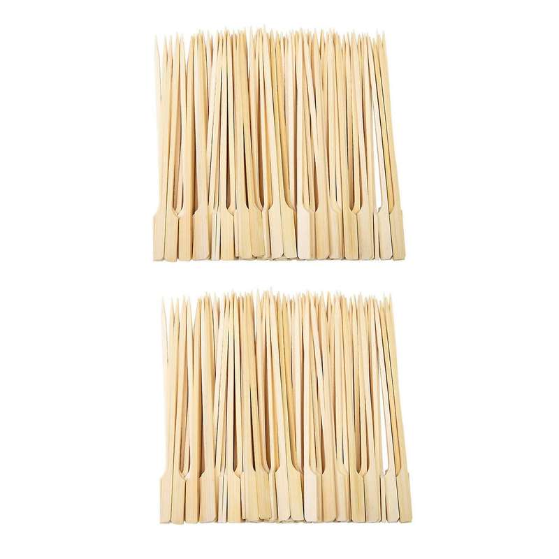 600pcs Bamboo Paddle Skewers Barbecue Bamboo Skewers Sticks 9cm