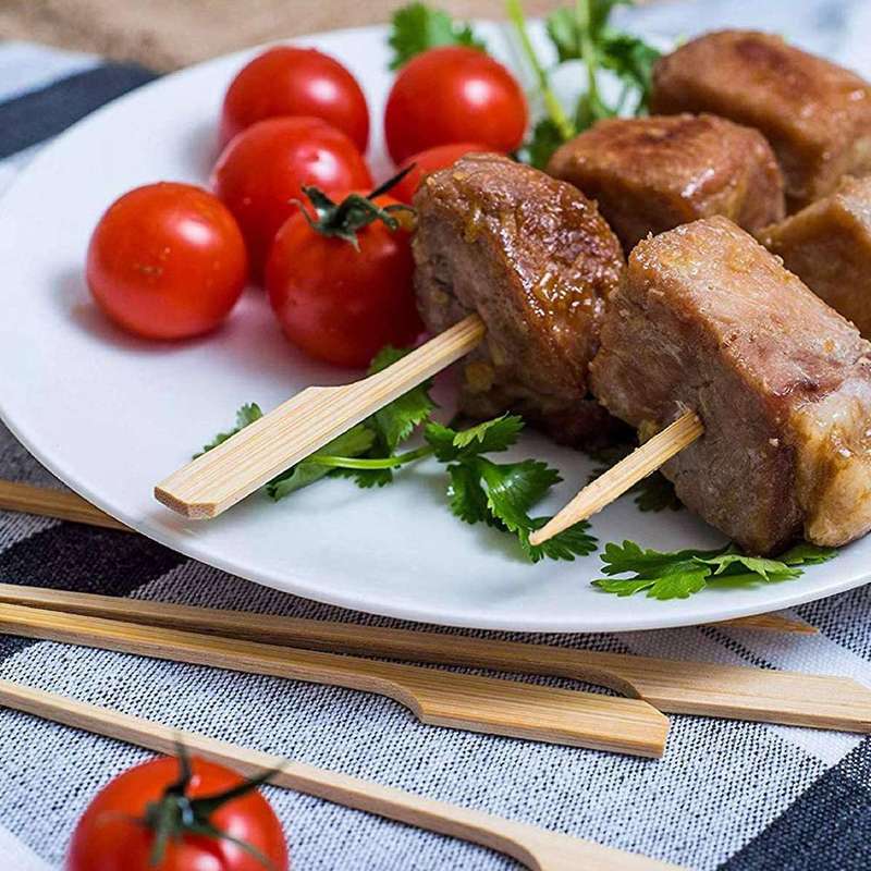 600pcs Bamboo Paddle Skewers Barbecue Bamboo Skewers Sticks 9cm