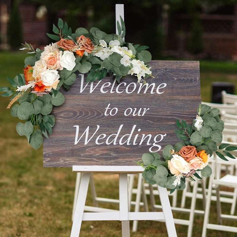 2pcs Artificial Flower Rose Arch Flower Wedding Backdrop Wall