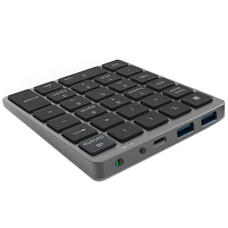 N970 Wireless Bluetooth Numeric Keypad with Usb Hub Dual Modes Black