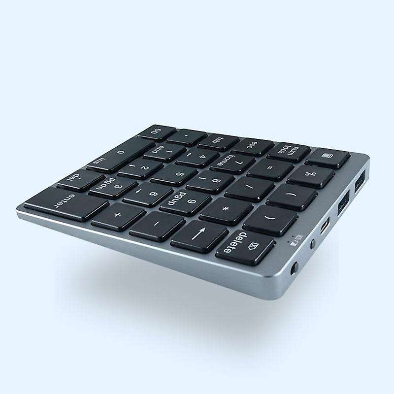 N970 Wireless Bluetooth Numeric Keypad with Usb Hub Dual Modes Black