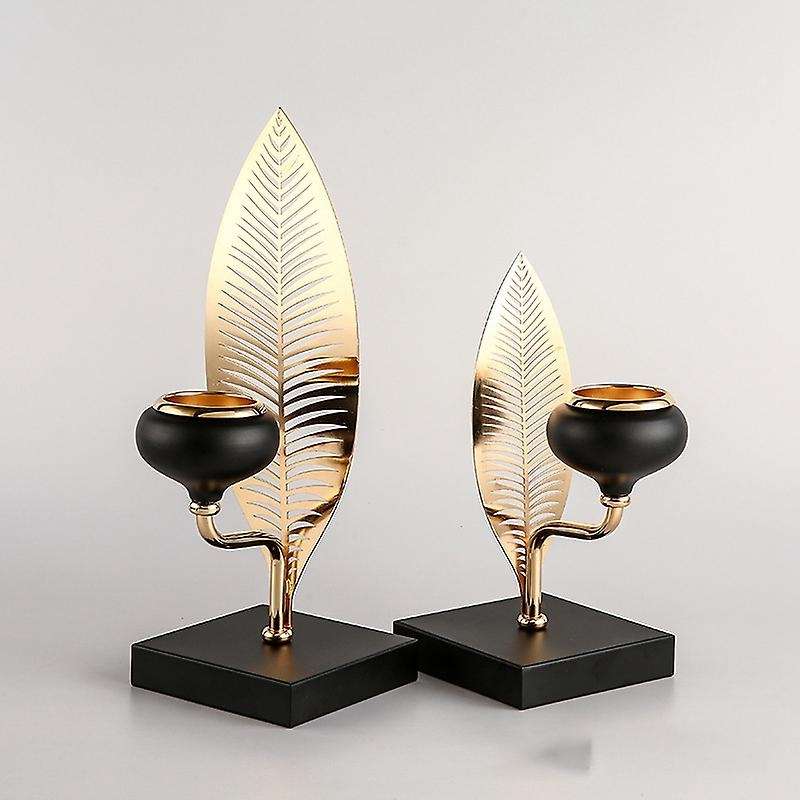 Retro Leaf Iron Metal Plant Leaves Candelabra Home Decoration L