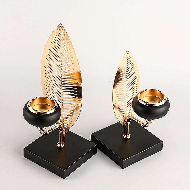 Retro Leaf Iron Metal Plant Leaves Candelabra Home Decoration L