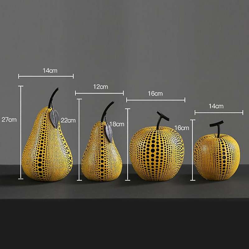 Wave Point Apple Pear Resin Craftwork Simulation Fruit Ornament A