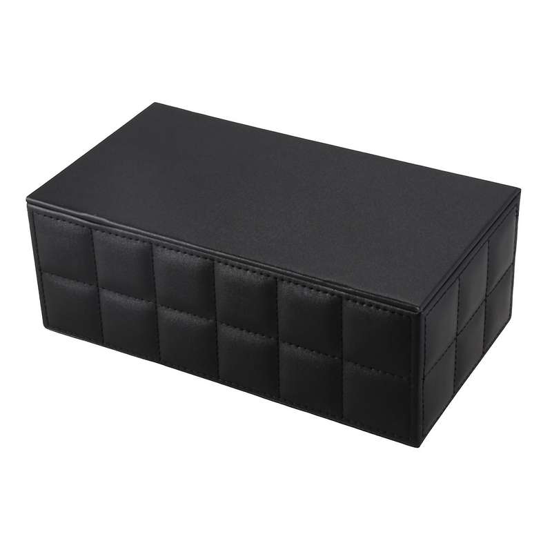 2x Home Car Rectangle Pu Leather Tissue Box Black