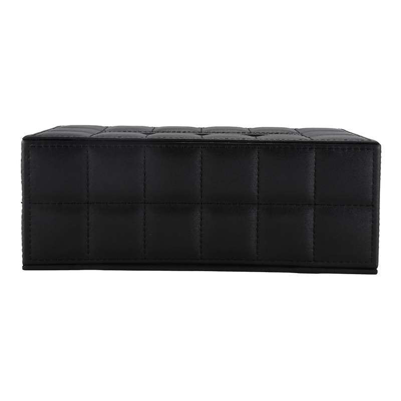 2x Home Car Rectangle Pu Leather Tissue Box Black