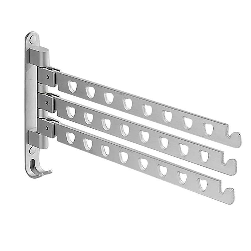 Aluminum Clothes Rack Swivel Folding Clothes Hanger Rack Silver