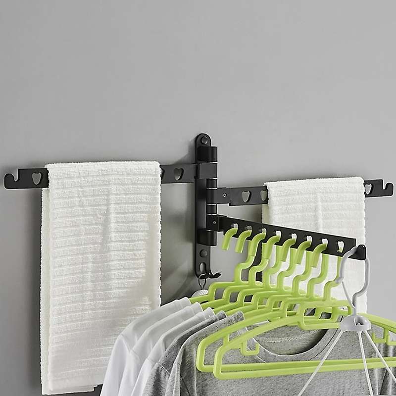 Aluminum Clothes Rack Swivel Folding Clothes Hanger Rack Silver