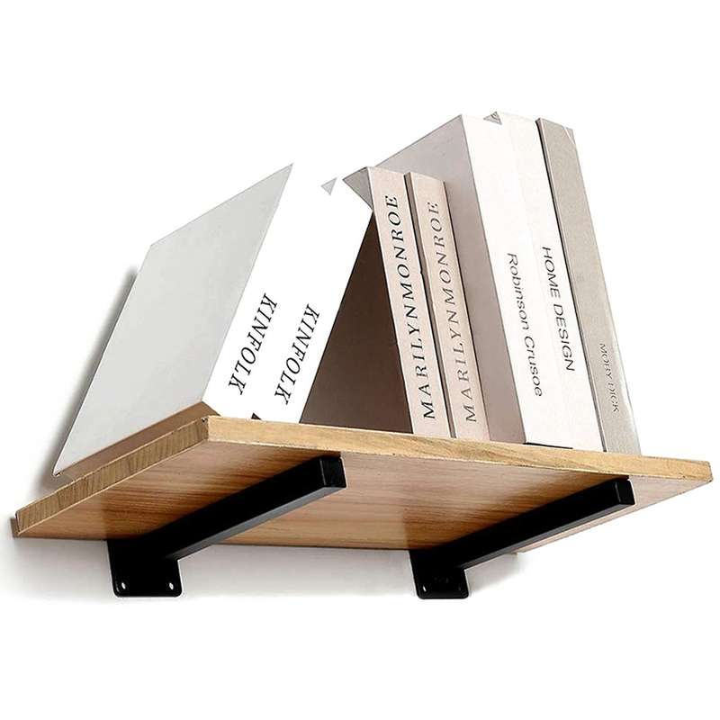 Floating Shelf Brackets-300 Mm Blind Metal Shelf(2 Pack - Black)