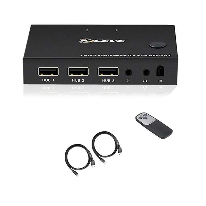 Hdmi-compatible 2.0 Kvm Switch with Audio 2 Ports