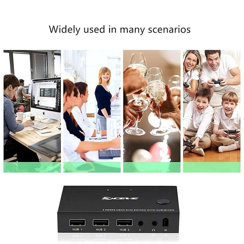 Hdmi-compatible 2.0 Kvm Switch with Audio 2 Ports