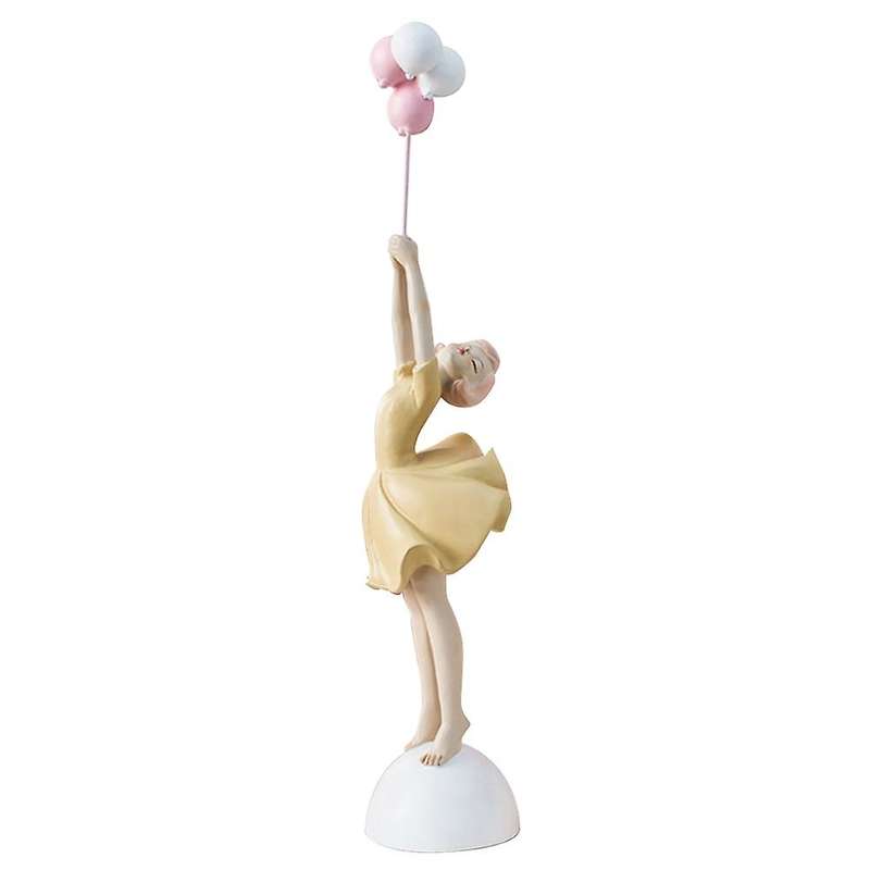 Resin Balloon Girl Sculpture Statue Figurine Character Craft ,yellow