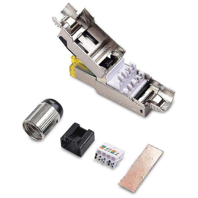 6-pack Tool Free Shielded Rj45 Cat 8,cat8 Termination Plug,cat8 Plug