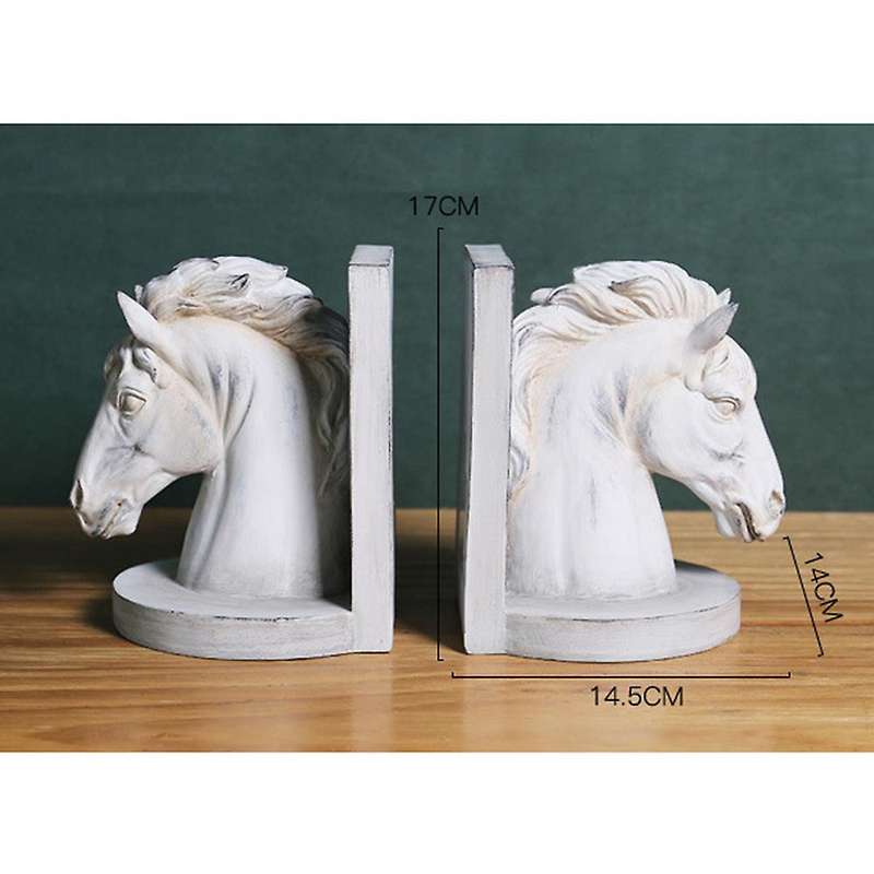 American Retro Horse Head Bookend Ornaments Resin Antique Crafts B
