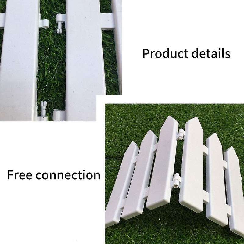 20pcs Picket Fence Christmas Tree Fence Decoration Garden Fence White