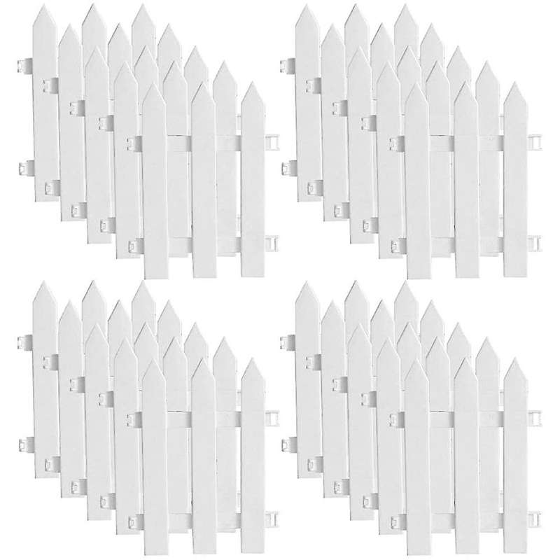 20pcs Picket Fence Christmas Tree Fence Decoration Garden Fence White