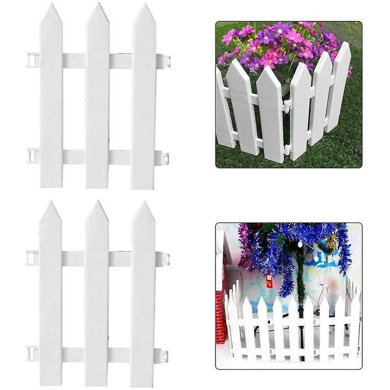 20pcs Picket Fence Christmas Tree Fence Decoration Garden Fence White