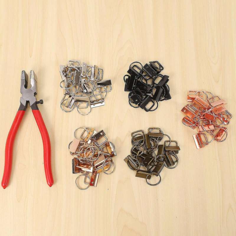 Key Fob Hardware,60pcs 1 Inch Key Fob with Key Fob Pliers Tool