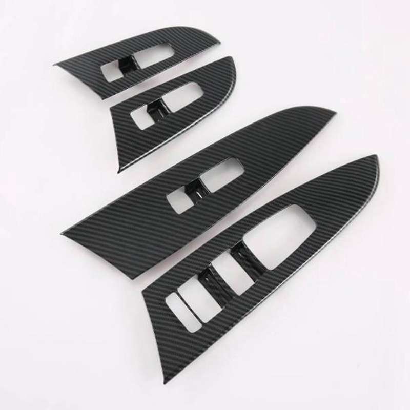 For Kia Mohave 2020 Car Carbon Fiber Glass Lift Button Switch Cover