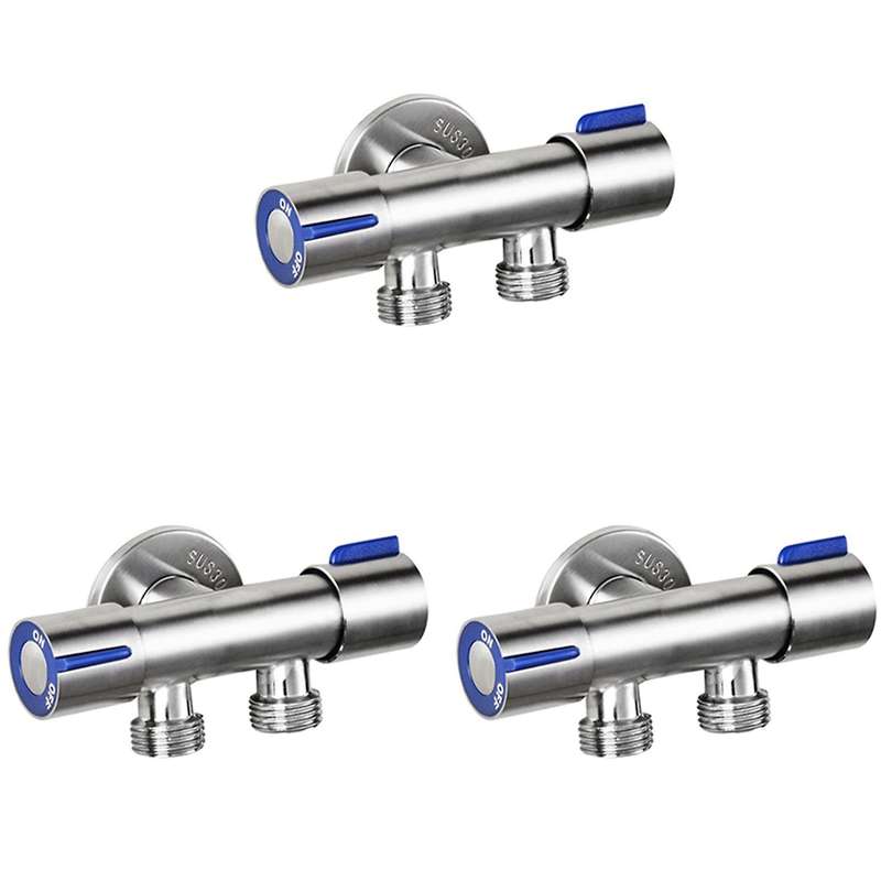 G1/2 X 1/2 Stainless Steel One Into Two Double Handle Cold Faucet