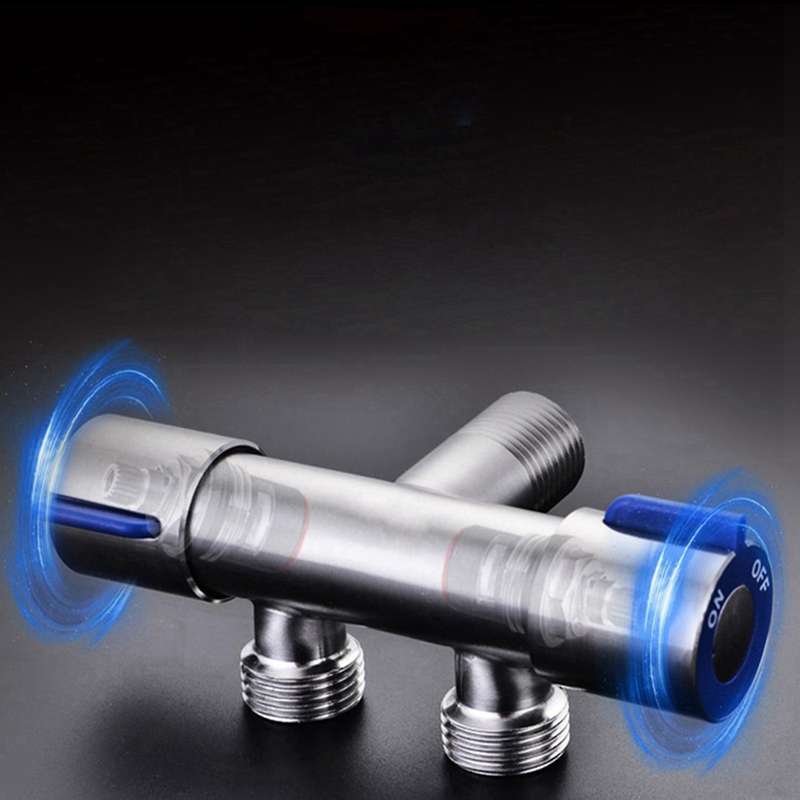 G1/2 X 1/2 Stainless Steel One Into Two Double Handle Cold Faucet