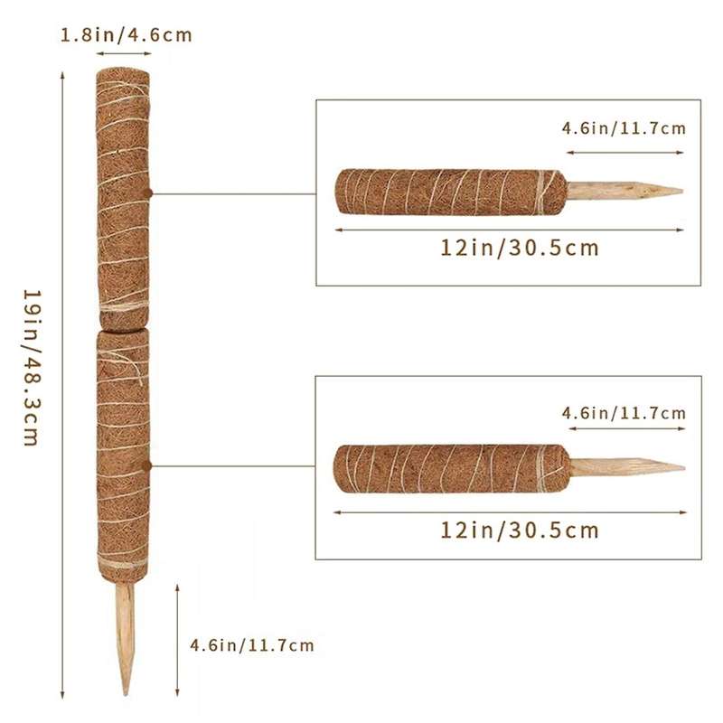 5 Packs Of Coconut Shell Totem Poles-coconut Shell Moss Sticks