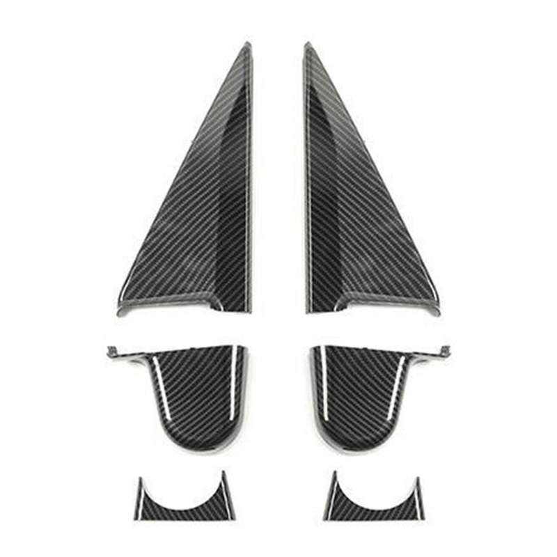 Car Rear Mirror Base Decoration Cover Carbon Fiber Grain Color