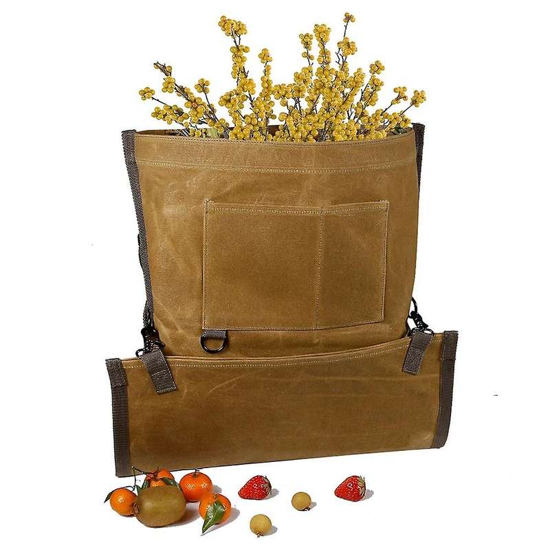 Garden Apron Vegetable Bag Adjustable Buckle Wet Wax Canvas Handfree