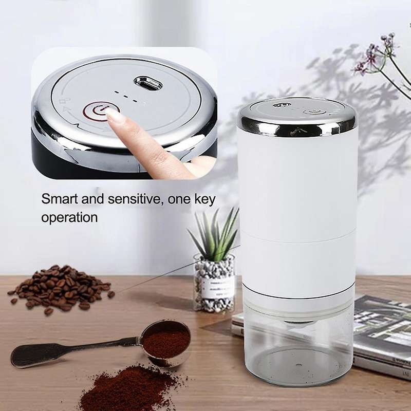 Usb Rechargeable Coffee Grinder Electric Adjustable Grinder Black