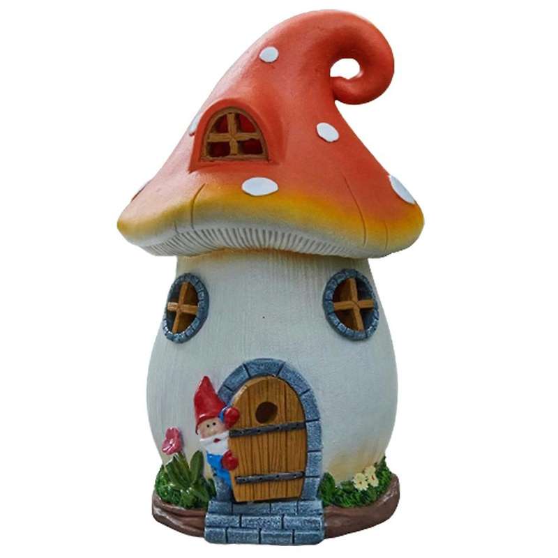 Mushroom Fairy-house Garden-gnome Statue Courtyard Decor Gnome House