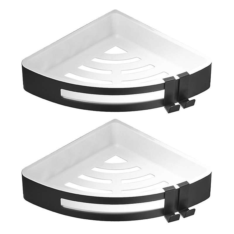 2pcs Corner Bathroom Shelves, 304 Stainless Steel -black