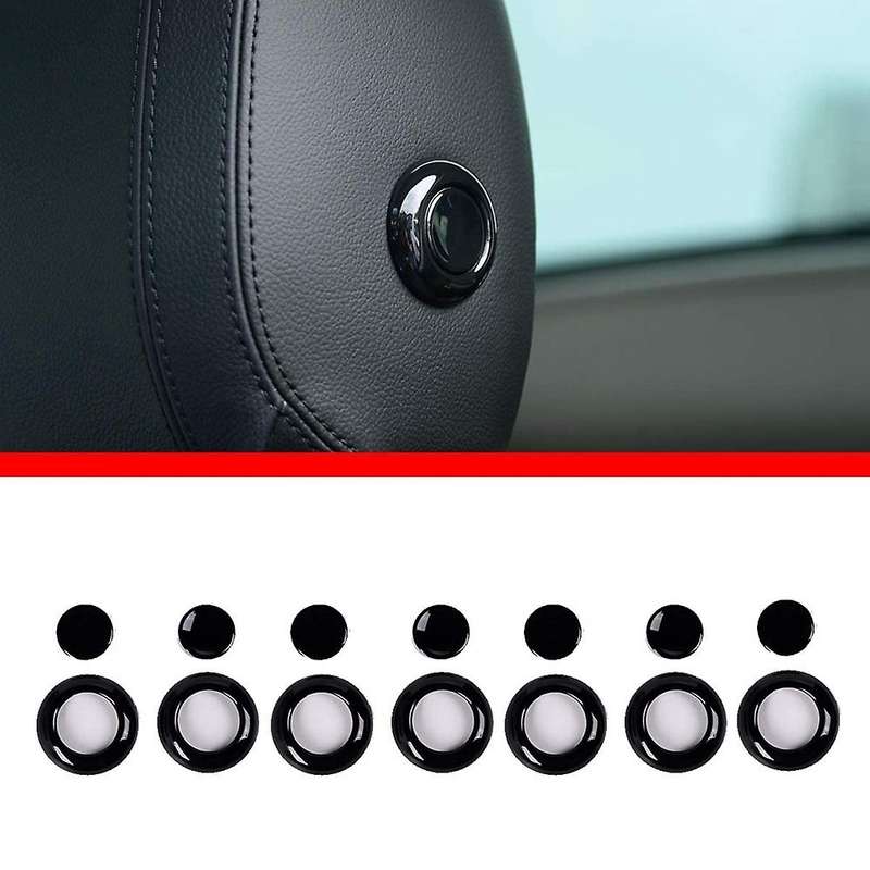 Car Seat Headrest Adjustment Button Cover Trim Sticker,b