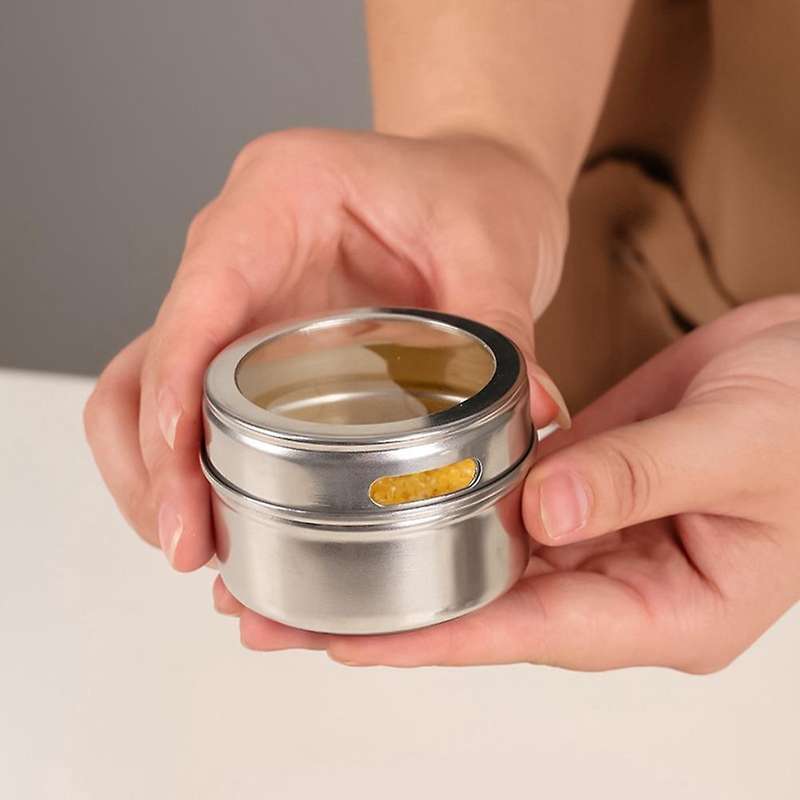 1 Set Spice Jar Seasoning Rack Stainless Steel Spice Organizer Box C