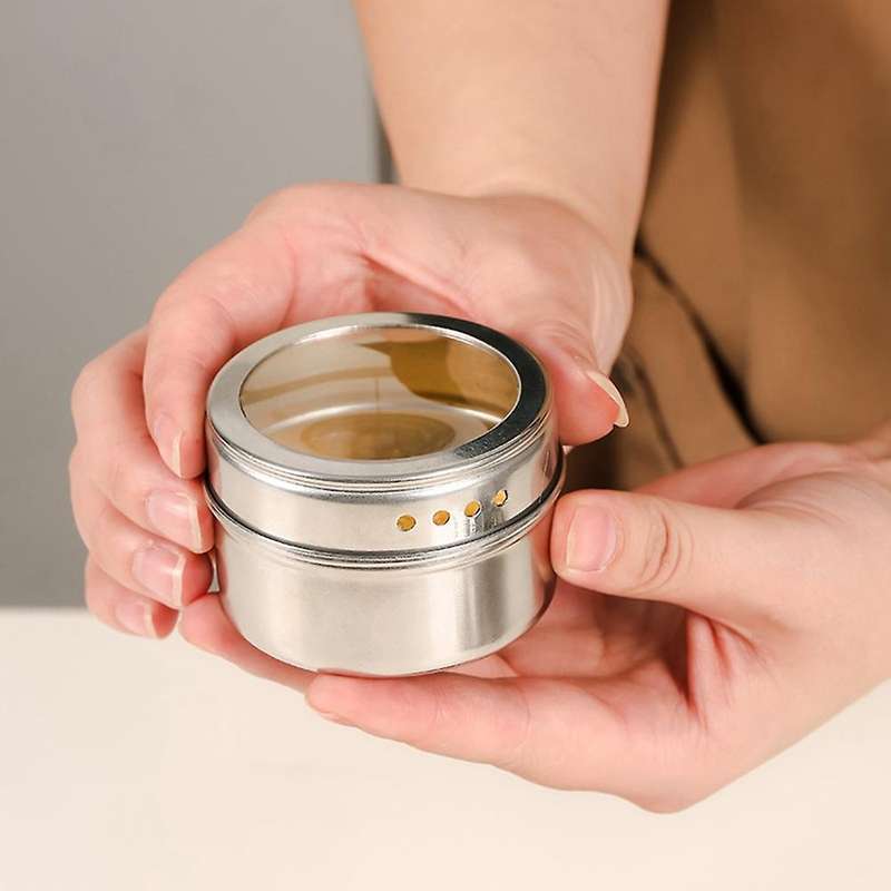 1 Set Spice Jar Seasoning Rack Stainless Steel Spice Organizer Box C