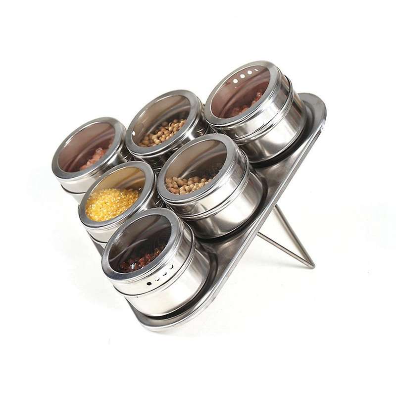 1 Set Spice Jar Seasoning Rack Stainless Steel Spice Organizer Box C