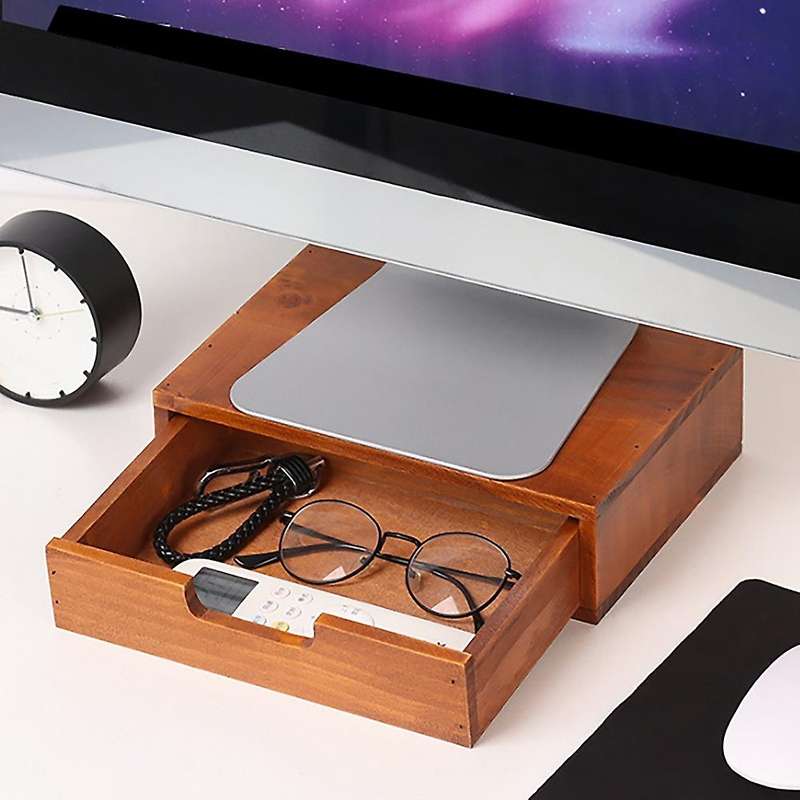 Wooden Desktop Drawer Storage Box Office Desktop Storage Cabinet B