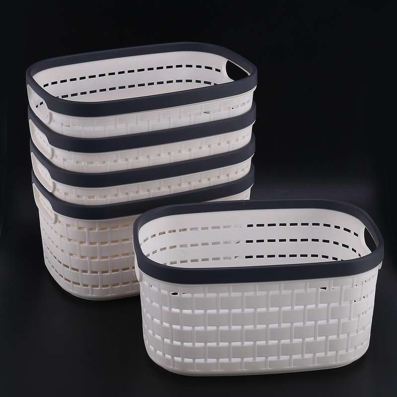 5 Pcs Storage Basket,storage Boxes for Kitchen,bathroom&cabinet,white