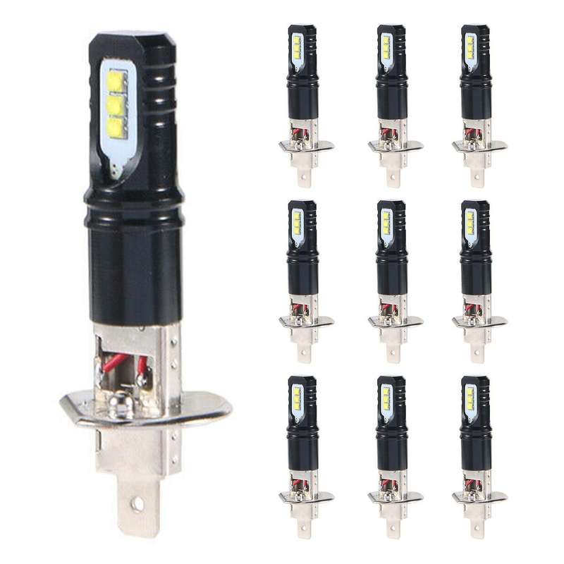 10pc H1 Led Headlight Bulbs 6000k 100w Super Bright Low Beam Fog Lamp