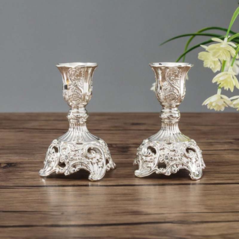 2pcs Metal Candle Holders Wedding Candlestick Home Decor Gold L