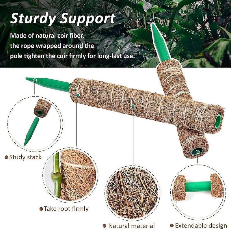 Moss Pole for Climbing Plants Coconut Support Stake for Monstera