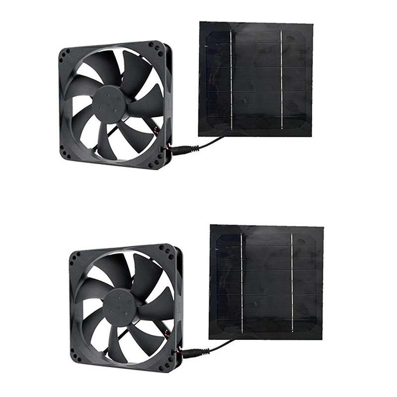 2pcs 20w 6 Inch Solar Exhaust Fan Kit