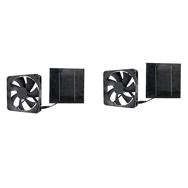 2pcs 20w 6 Inch Solar Exhaust Fan Kit