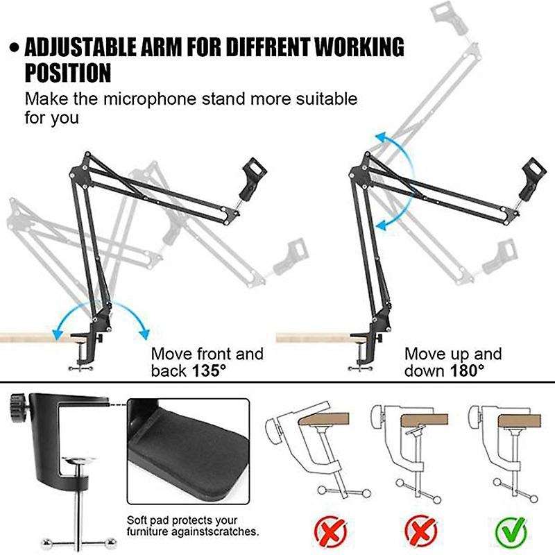 Microphone Stand,for Blue Yeti and Blue Yeti Pro with Mic Windscreen