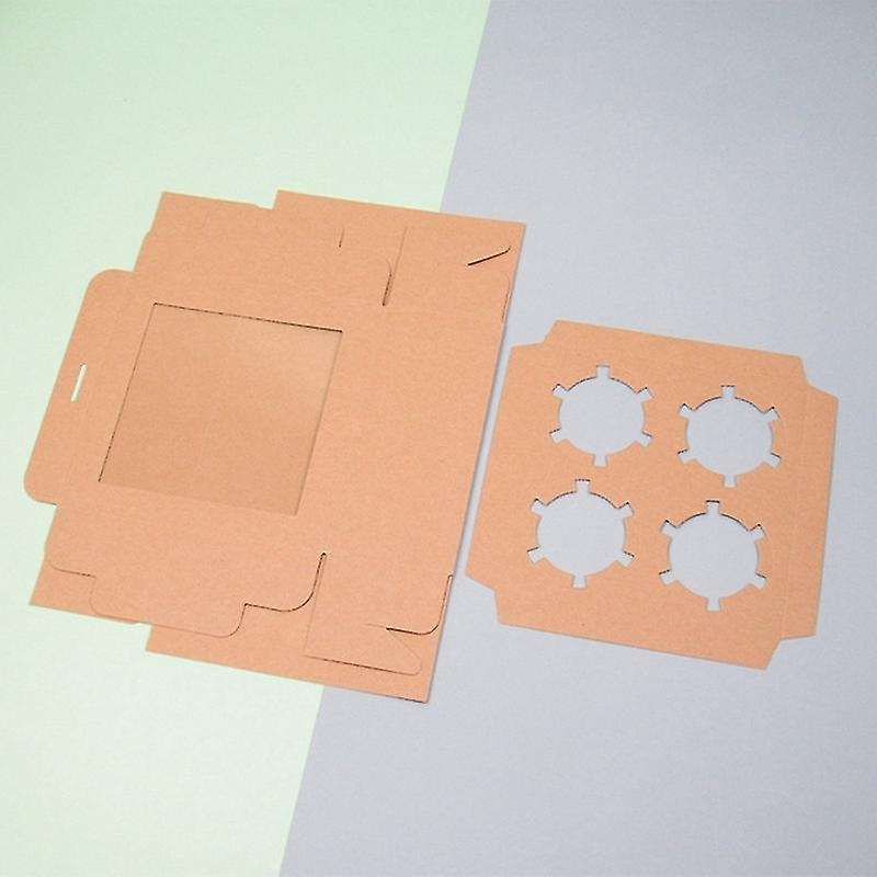 20 Pieces Open Window Cup Cake Box 6 Kraft Paper Baking Pastry Box