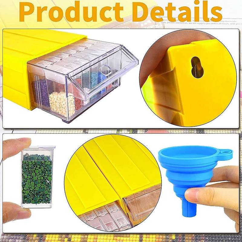 2 Pack Diamond Painting Kits Storage Containers,70 Grid Diamond Art