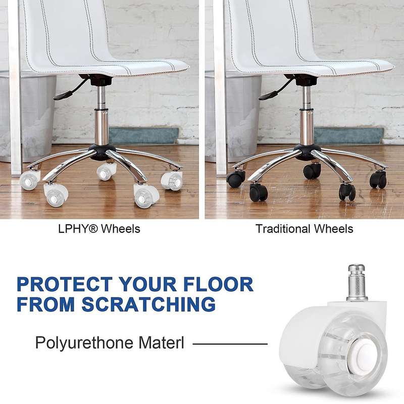 5pcs Office Chair Casters Wheels 2 Inch Universal for All Floors