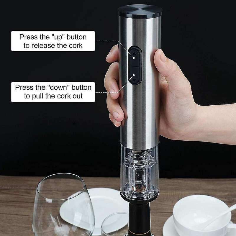 Automatic Electric Wine Bottle Opener Kit with Wine Pourer Base